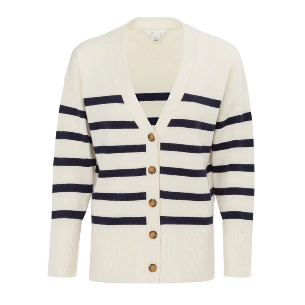 Miso Womens/Ladies Lightweight Casual Cardigan / White/Black